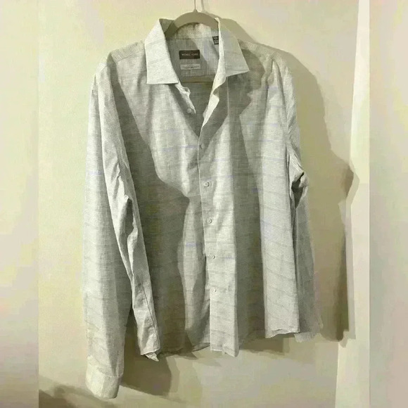 Michael kors air soft stretch plaid button down men XL - Picture 1 of 3